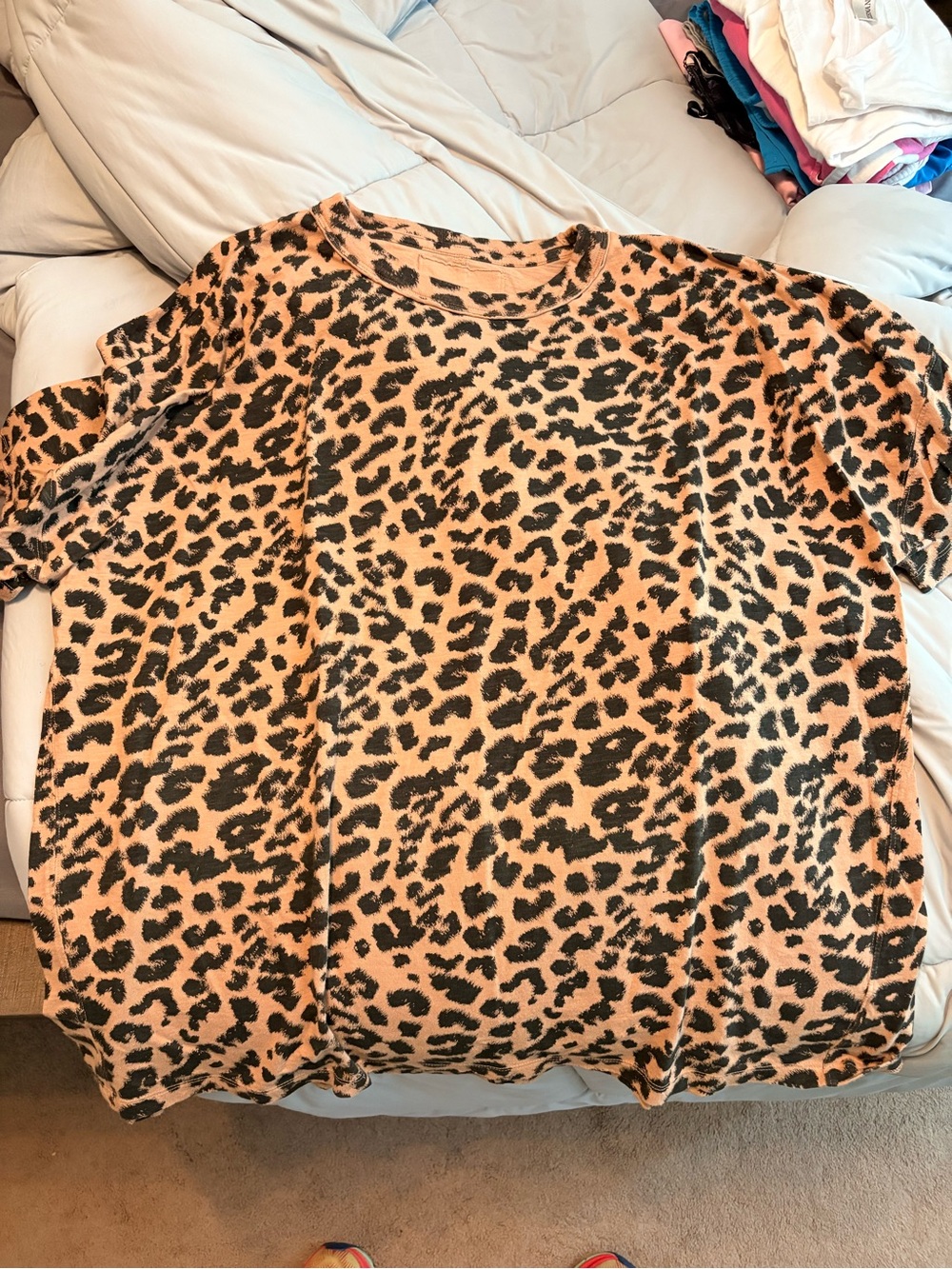 Aerie Cheetah Print Short-Sleeve Top